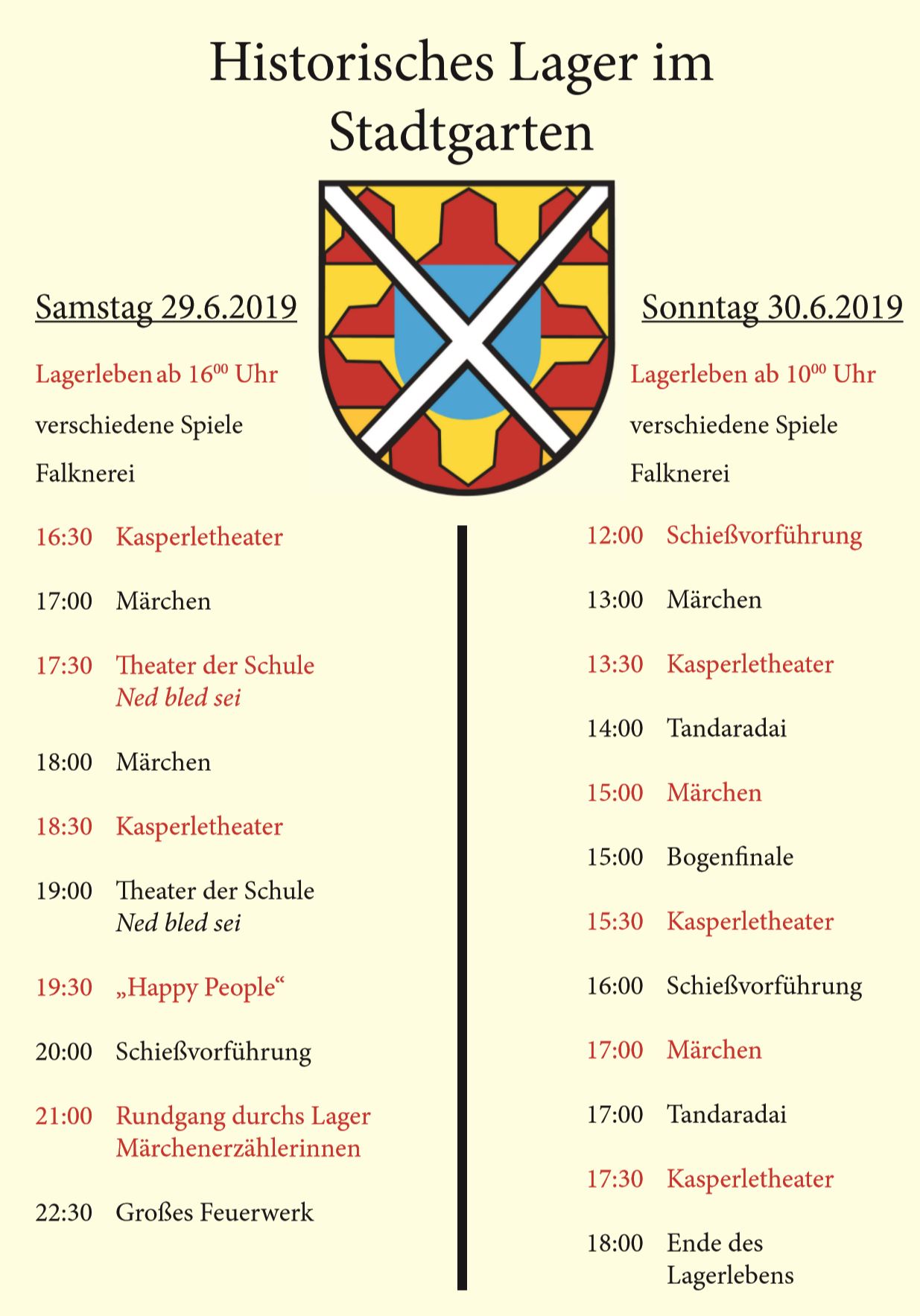 Programm im Lager